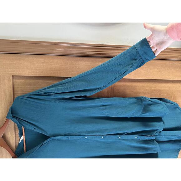 PrAna Scheena Button Down Tunic Top Teal Blue Women’s size Medium - Picture 3 of 11